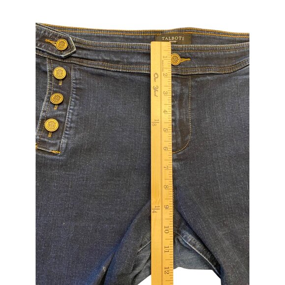 Talbots Petites 16P Blue Jeans Button-Accent Cropped Straight Jeans - Picture 10 of 16